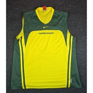Nike Oregon Ducks Mens Sideline Jersey Yellow Green Authentic Size L